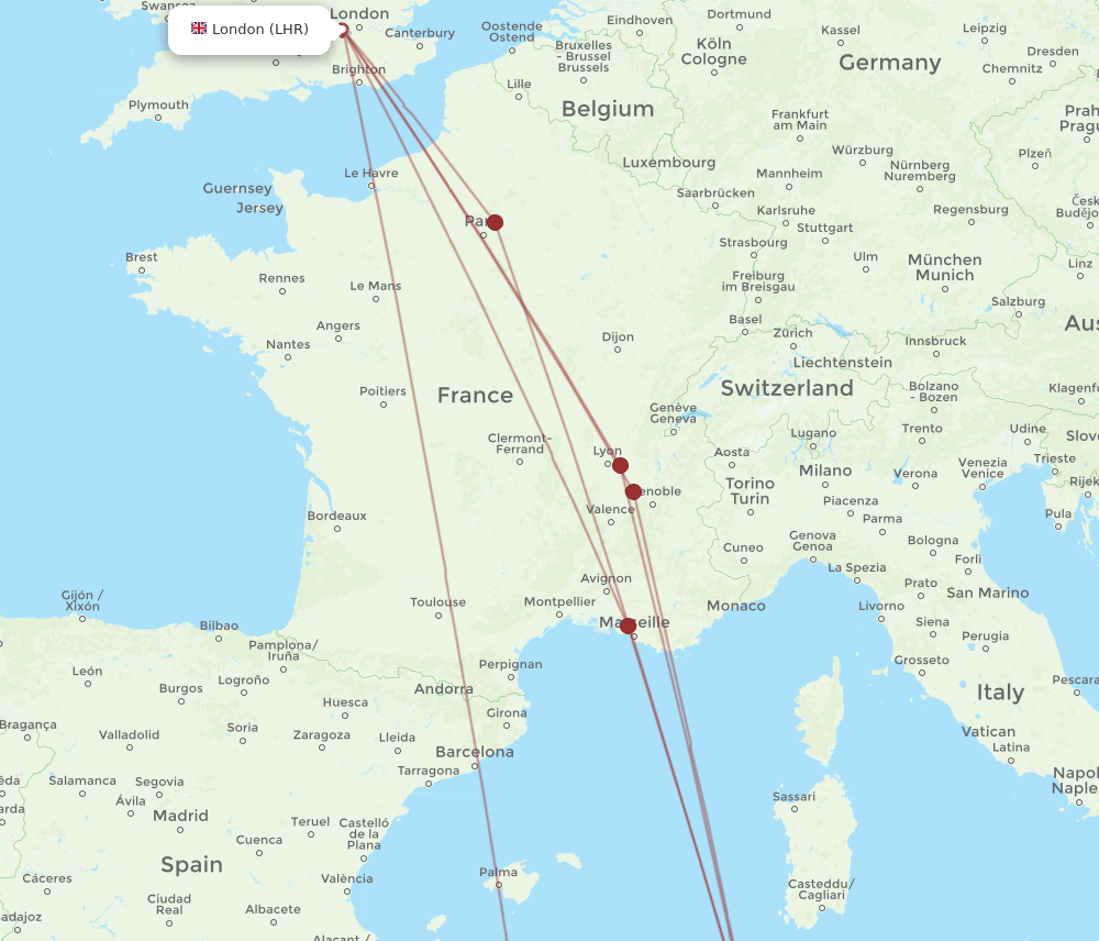 LHR-AAE flight routes