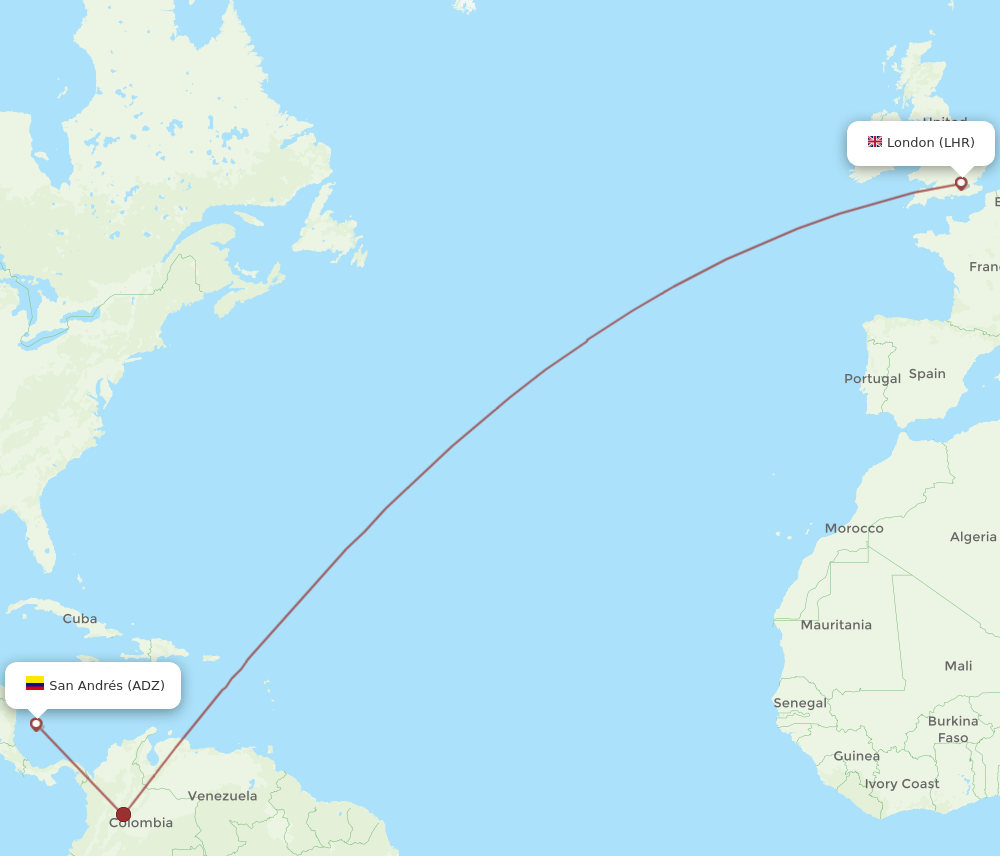 LHR-ADZ flight routes