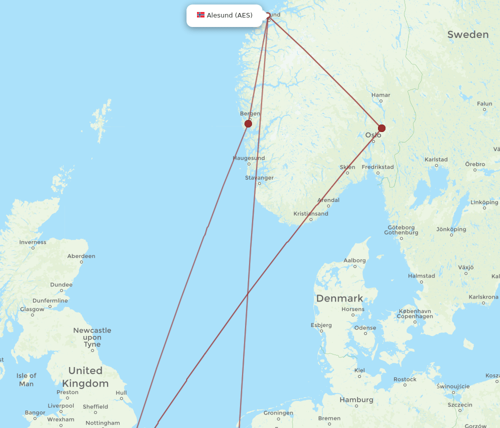 LHR-AES flight routes