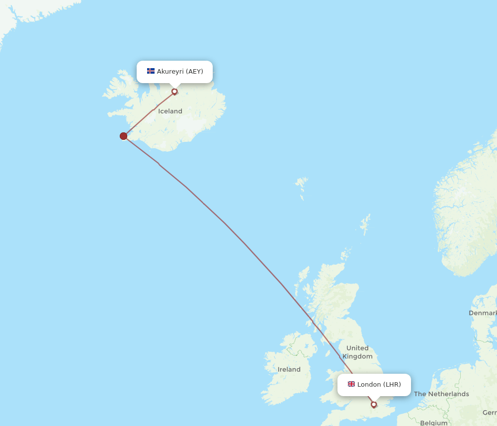 LHR-AEY flight routes