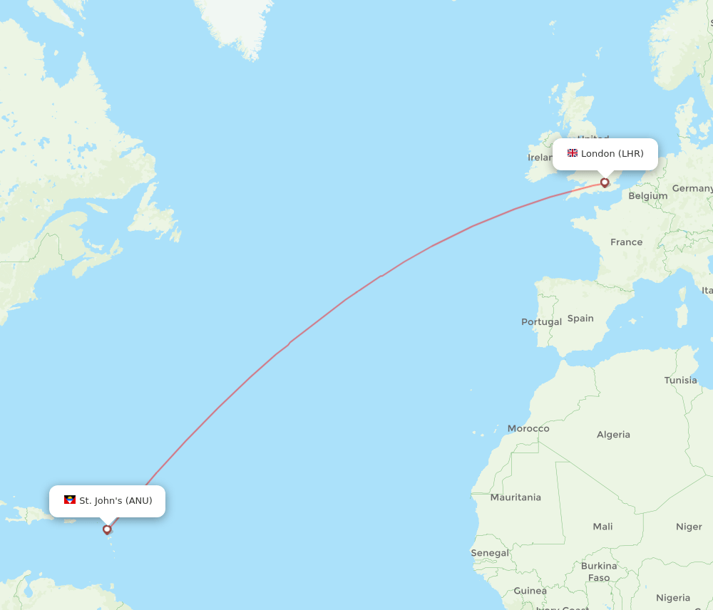 LHR-ANU flight routes
