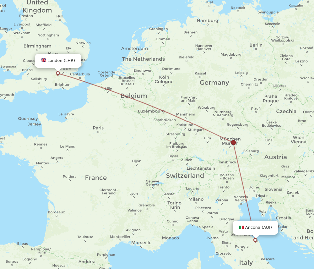 LHR-AOI flight routes