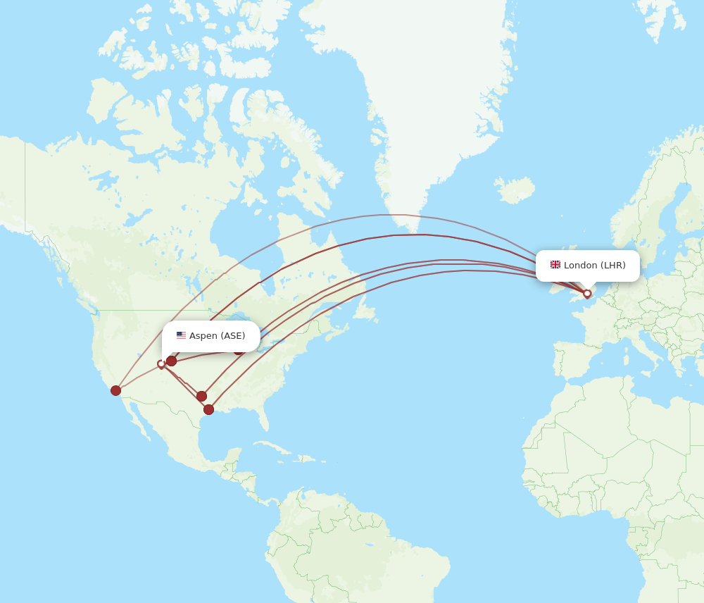 LHR-ASE flight routes