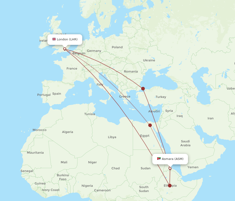LHR-ASM flight routes