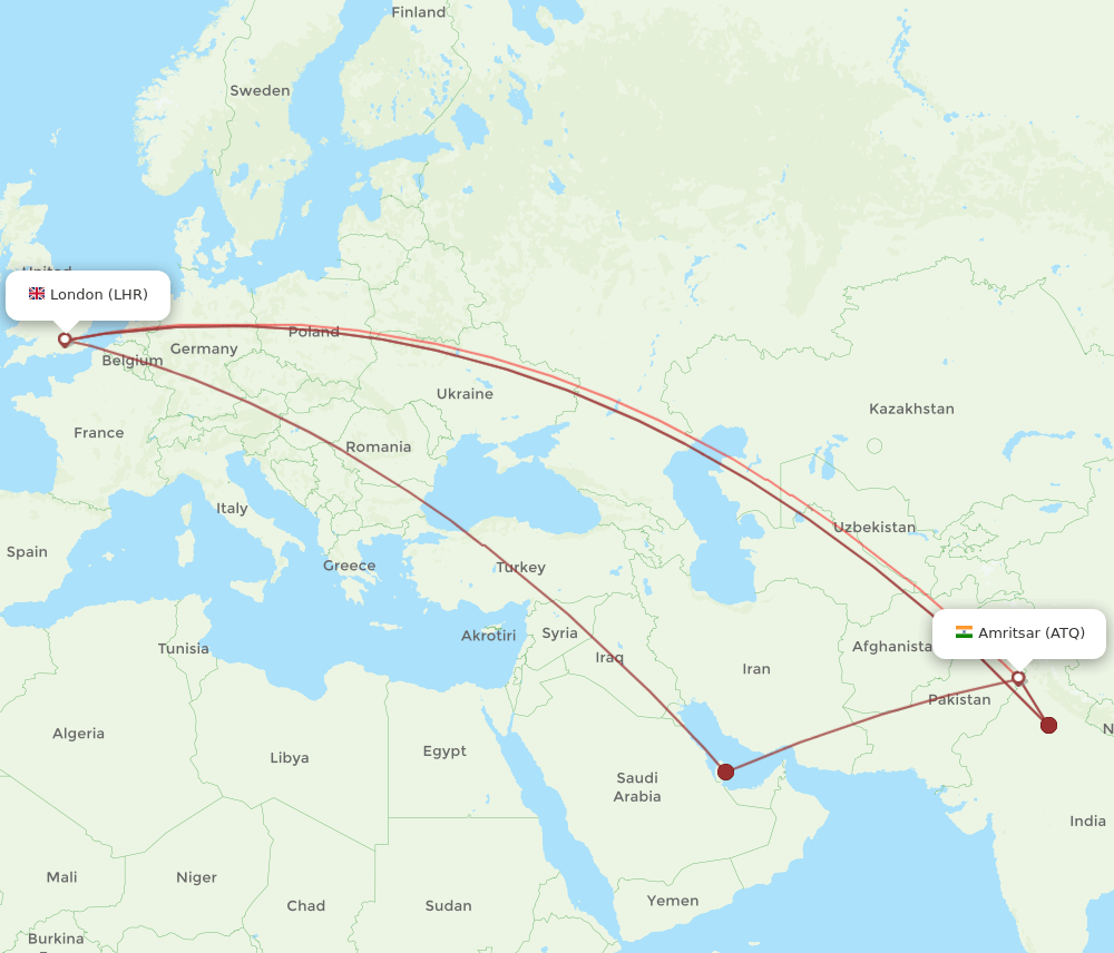 LHR-ATQ flight routes