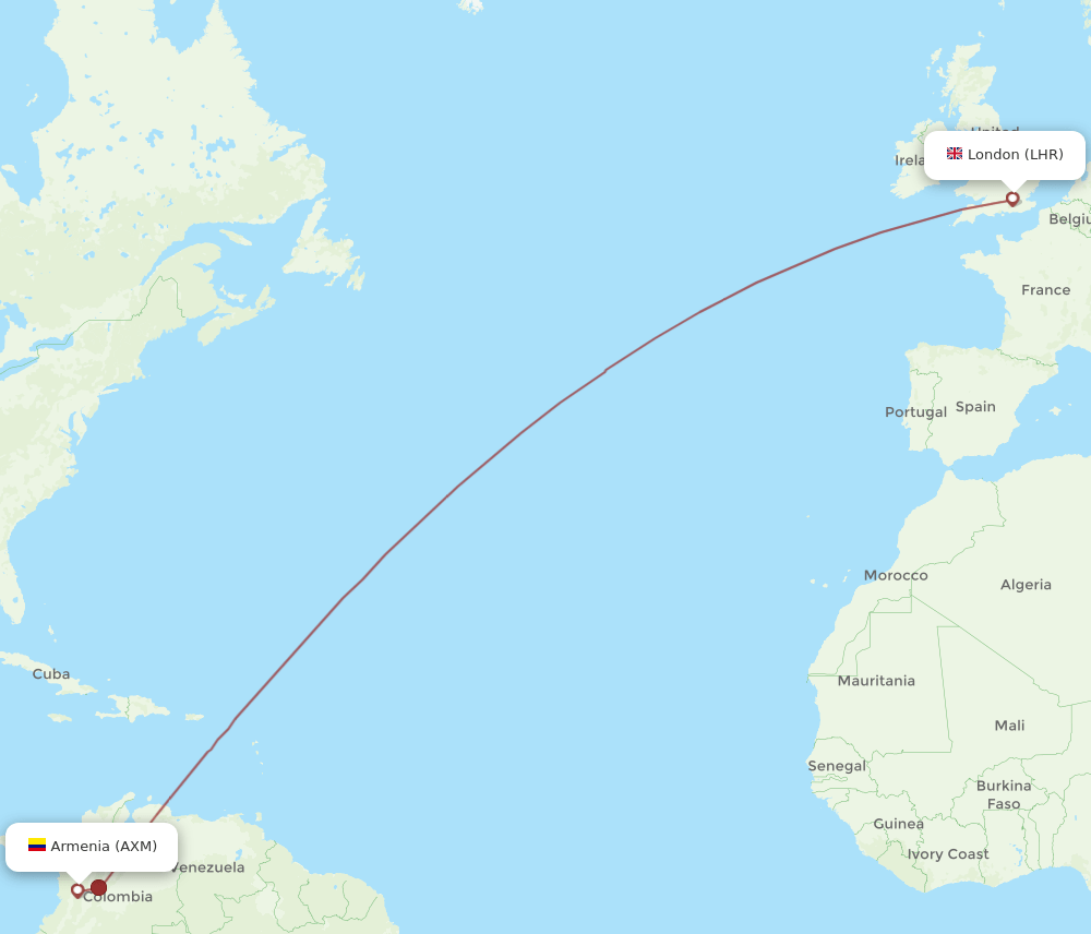 LHR-AXM flight routes