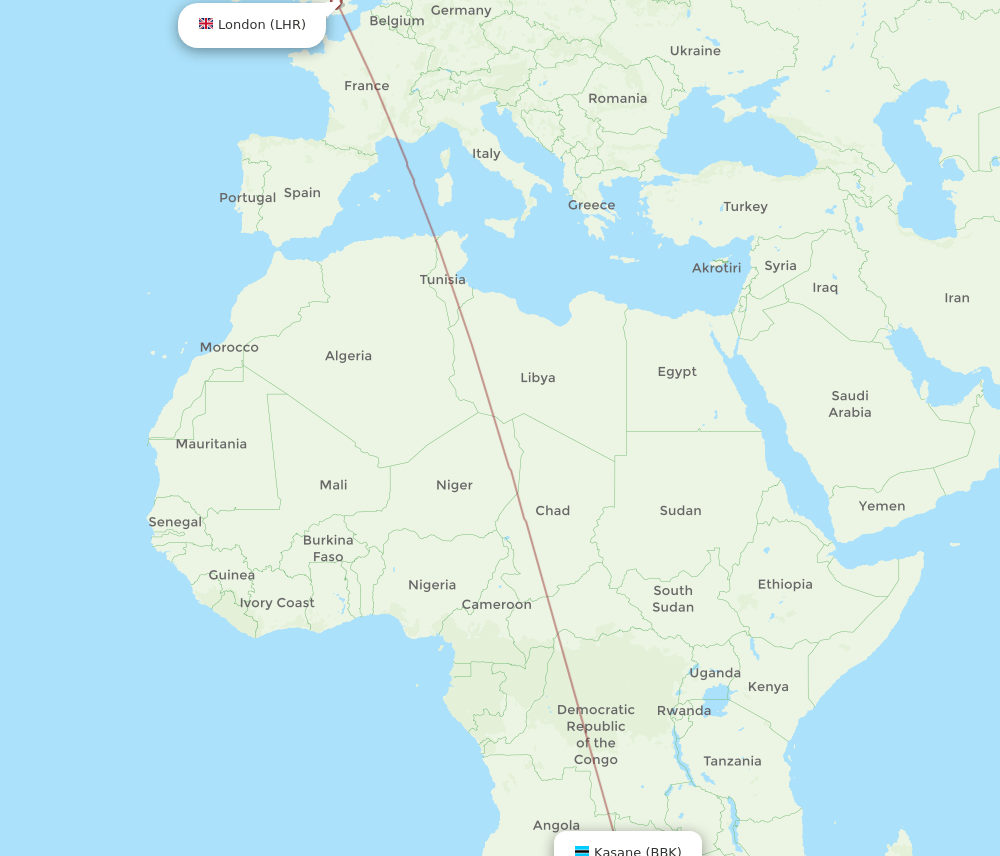 LHR-BBK flight routes