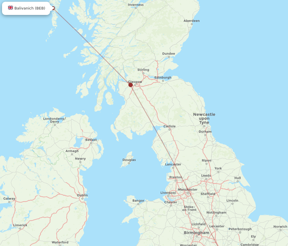 LHR-BEB flight routes