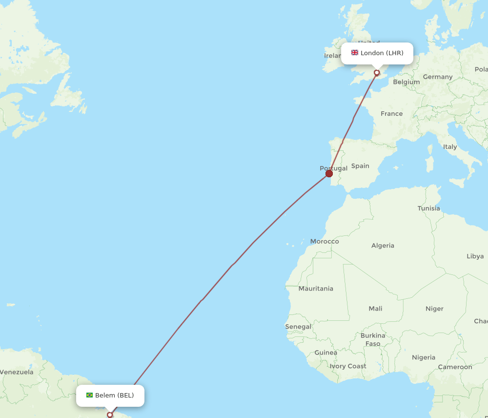 LHR-BEL flight routes