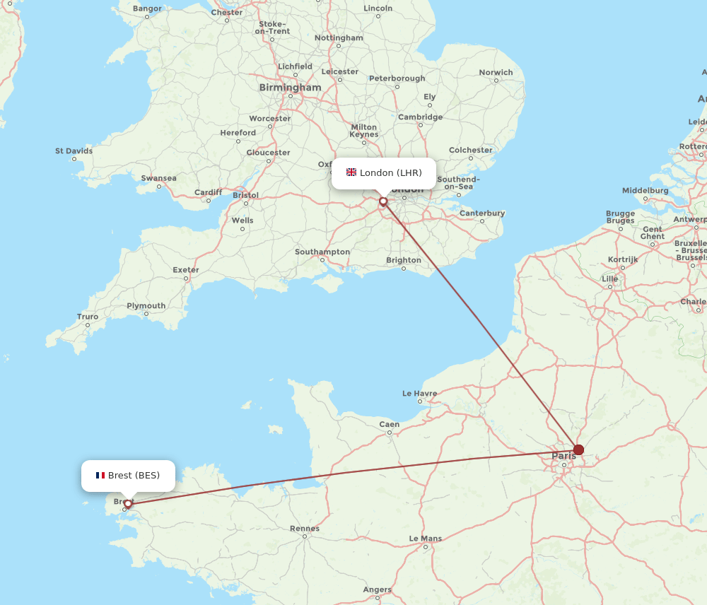 LHR-BES flight routes