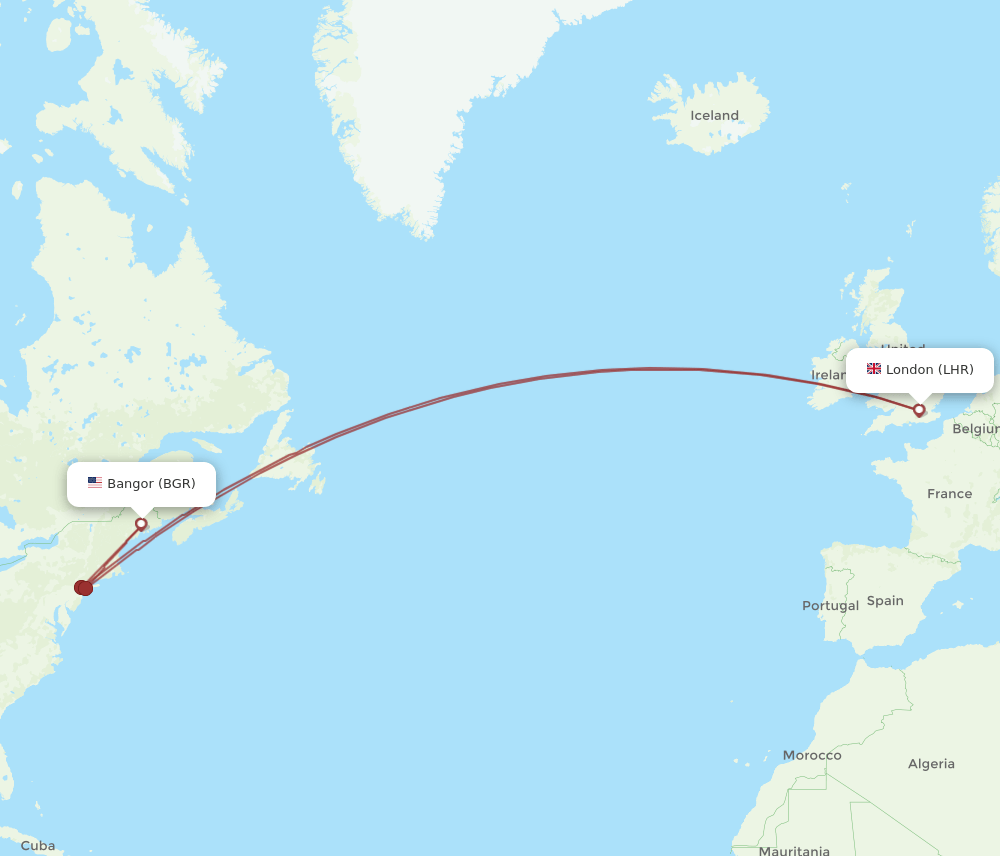 LHR-BGR flight routes