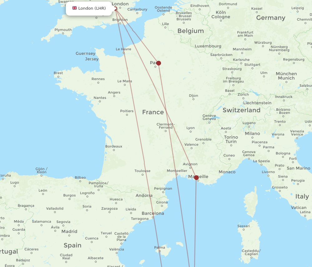 LHR-BJA flight routes