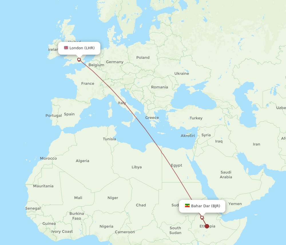 LHR-BJR flight routes
