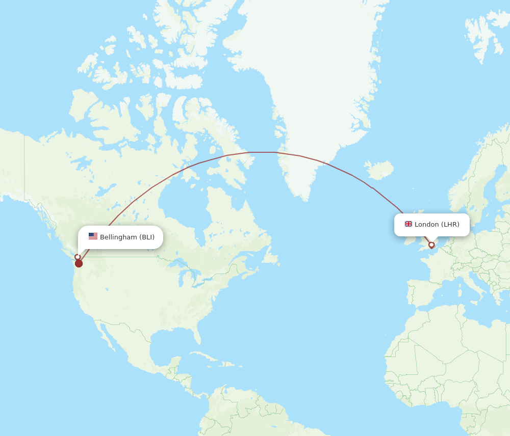 LHR-BLI flight routes