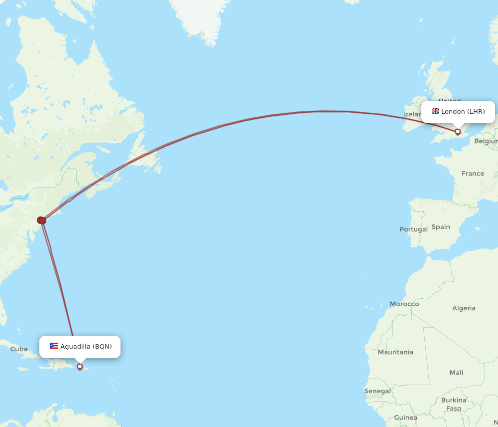LHR-BQN flight routes