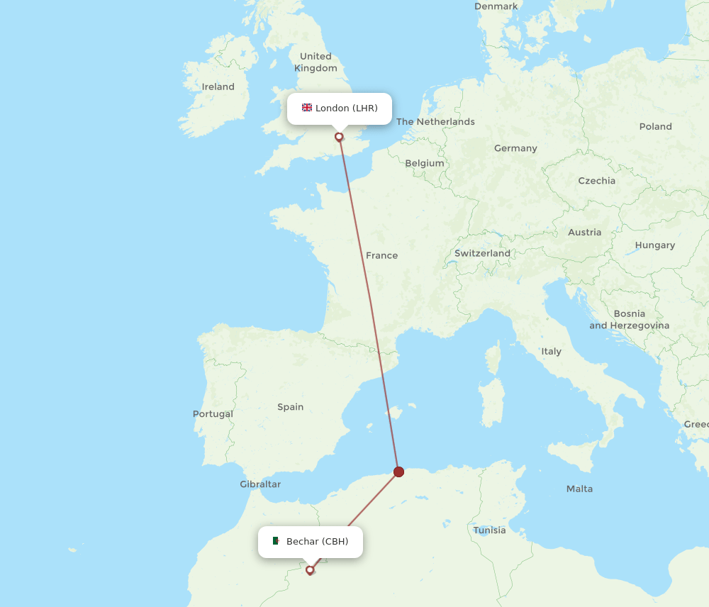 LHR-CBH flight routes