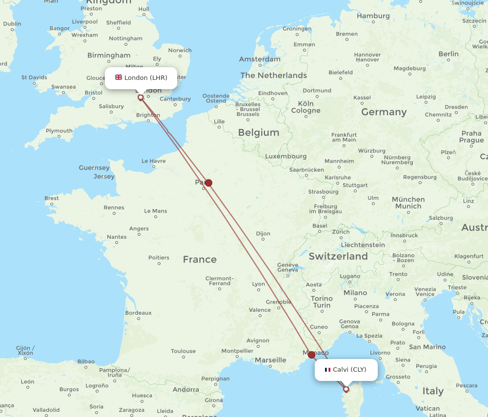 LHR-CLY flight routes