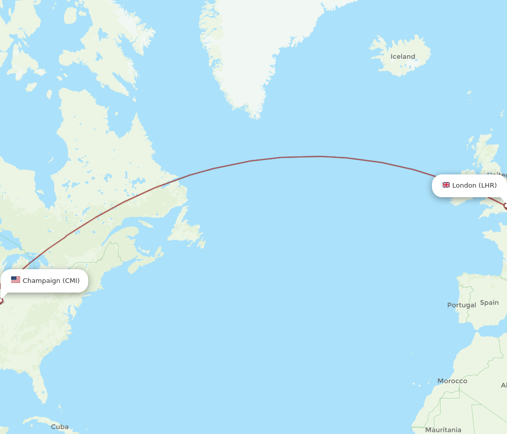 LHR-CMI flight routes