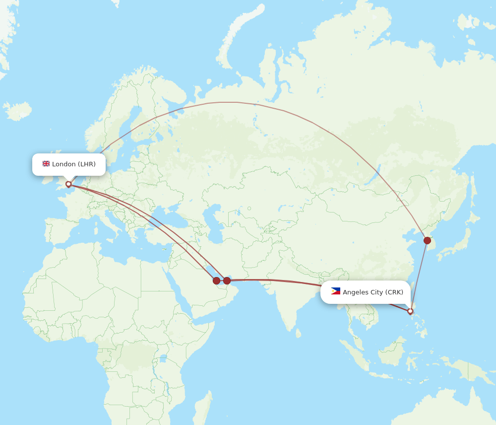 LHR-CRK flight routes