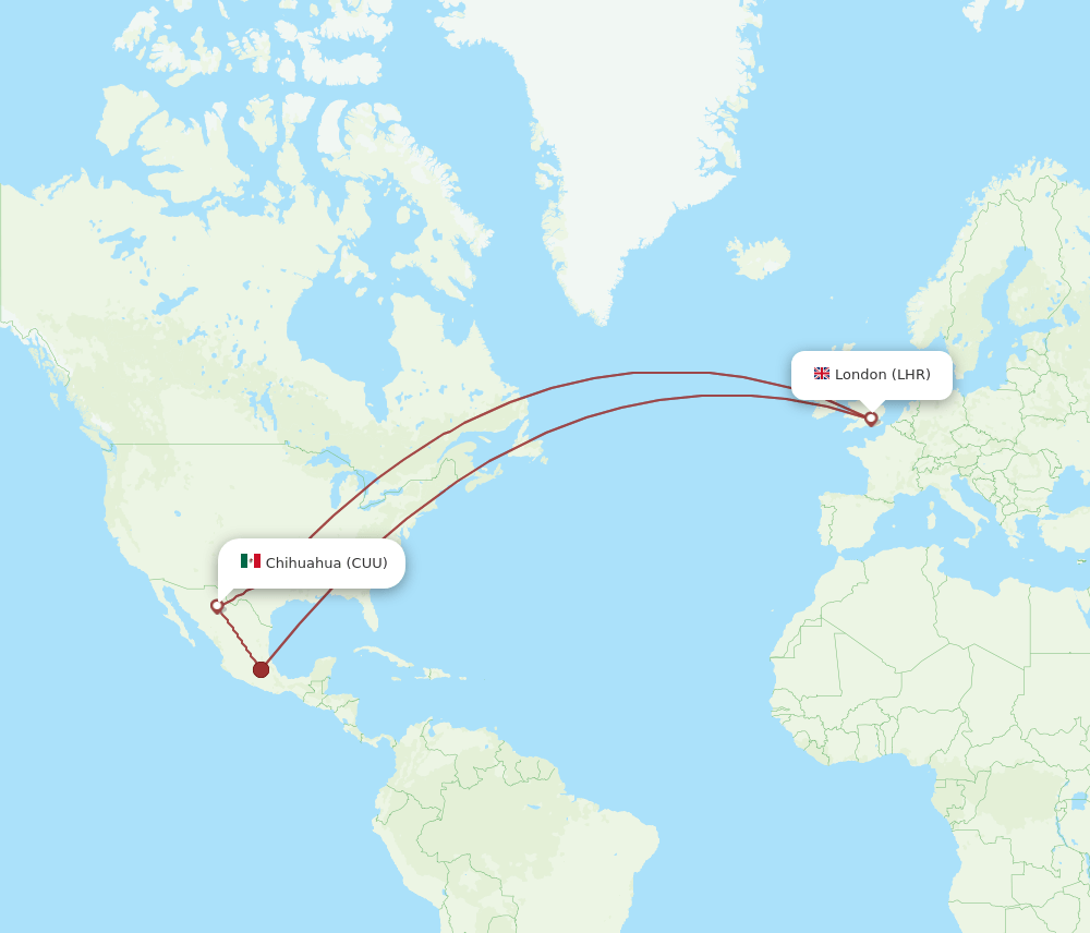 LHR-CUU flight routes