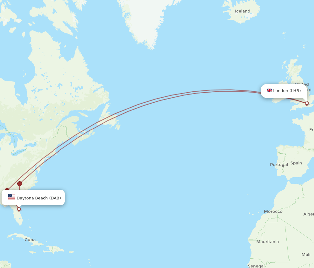 LHR-DAB flight routes
