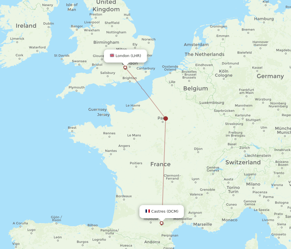 LHR-DCM flight routes