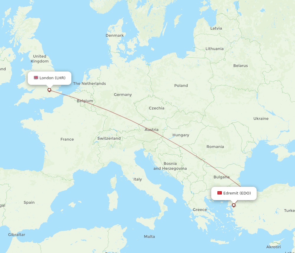 LHR-EDO flight routes