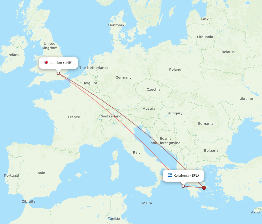 LHR-EFL flight routes