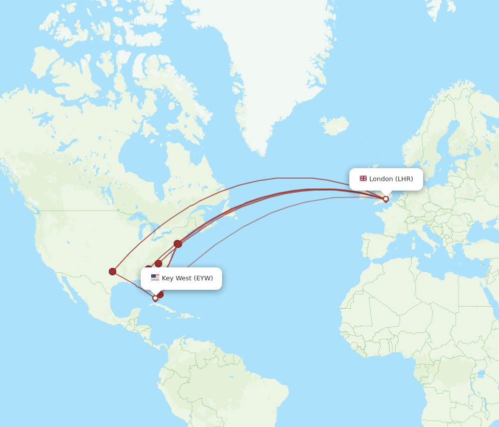 LHR-EYW flight routes
