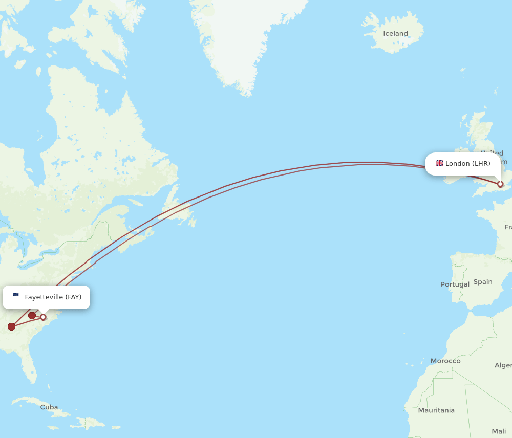LHR-FAY flight routes