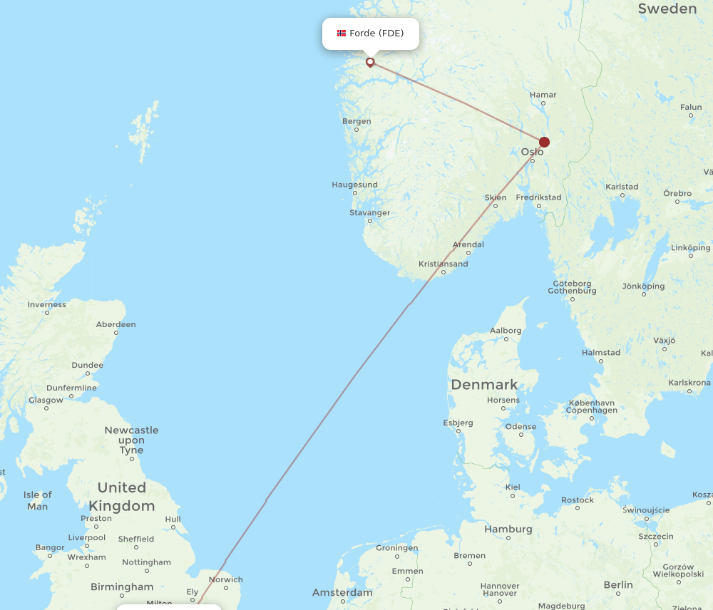 LHR-FDE flight routes