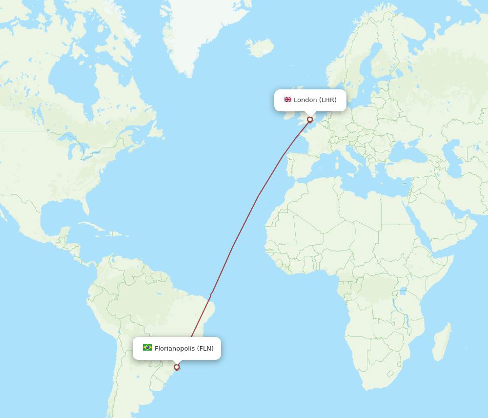 LHR to FLN flights and routes map
