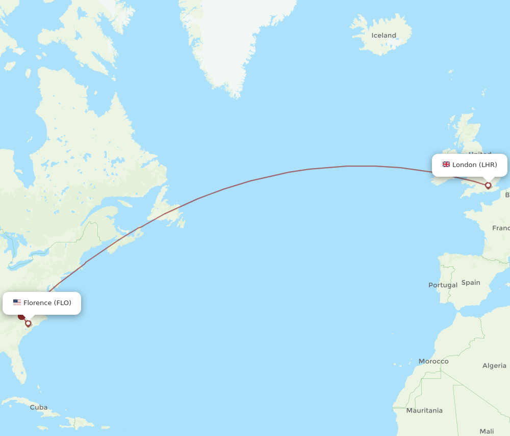 LHR-FLO flight routes