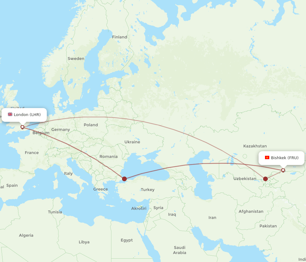 LHR-FRU flight routes