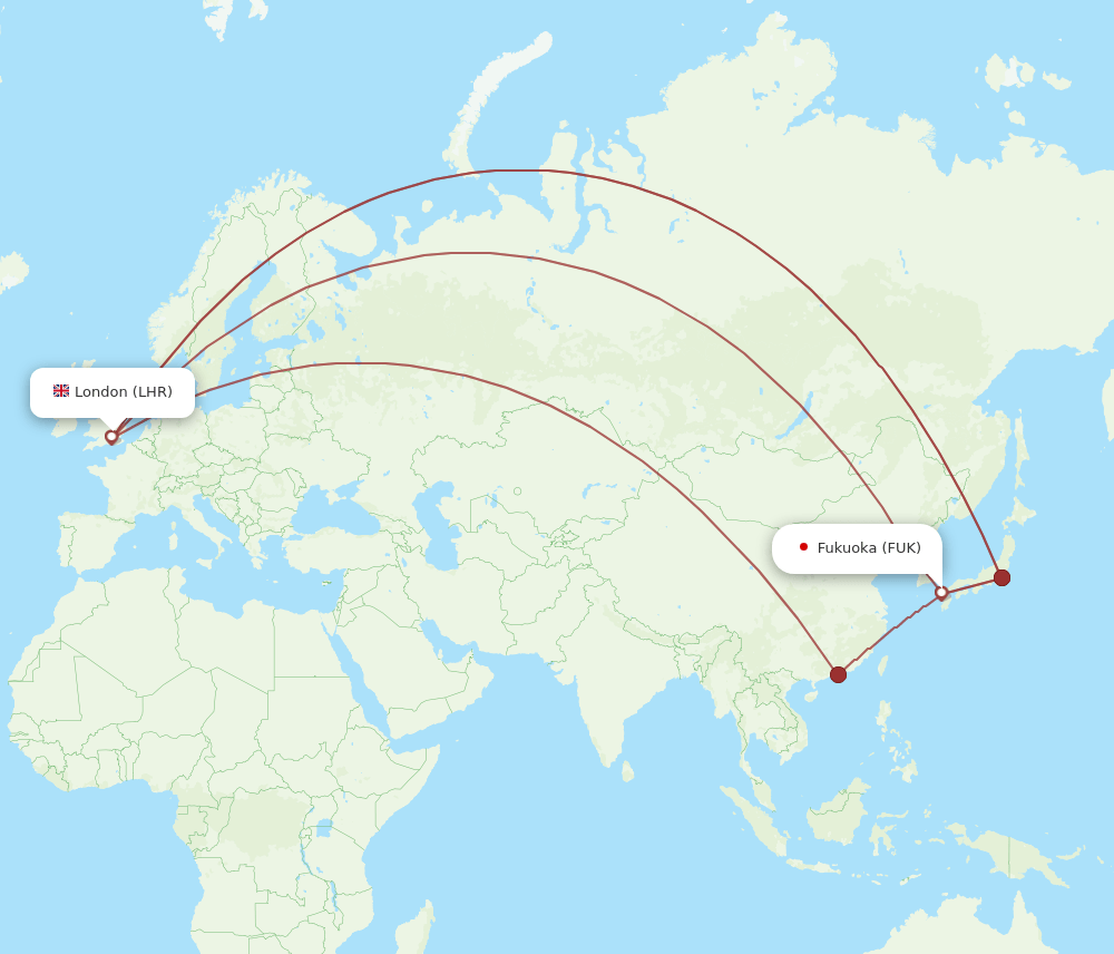 LHR-FUK flight routes