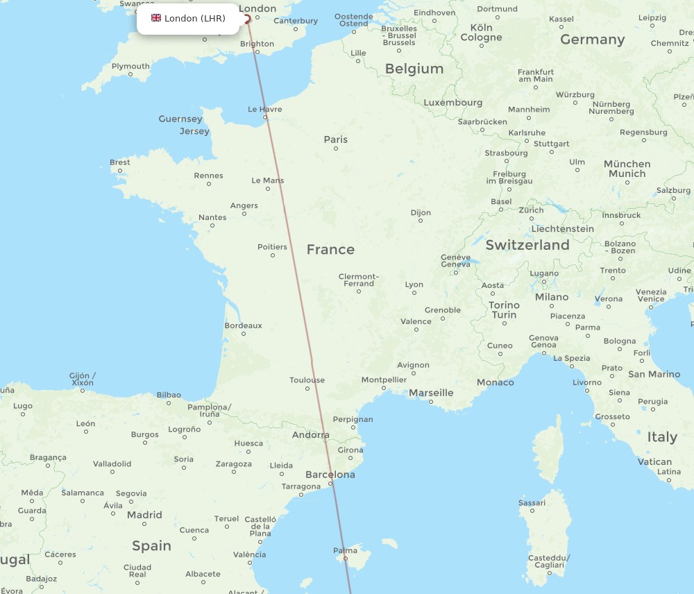 LHR to GJL flights and routes map