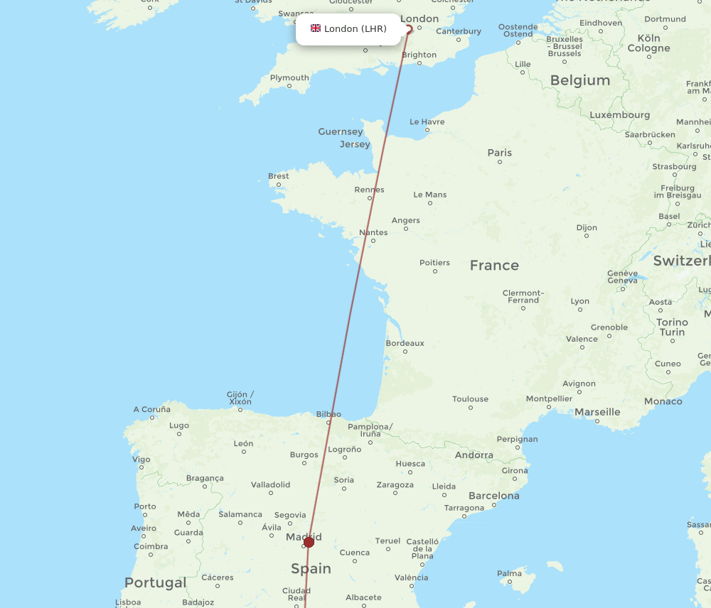LHR-GRX flight routes