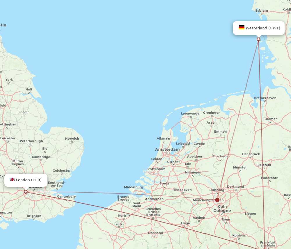 LHR-GWT flight routes