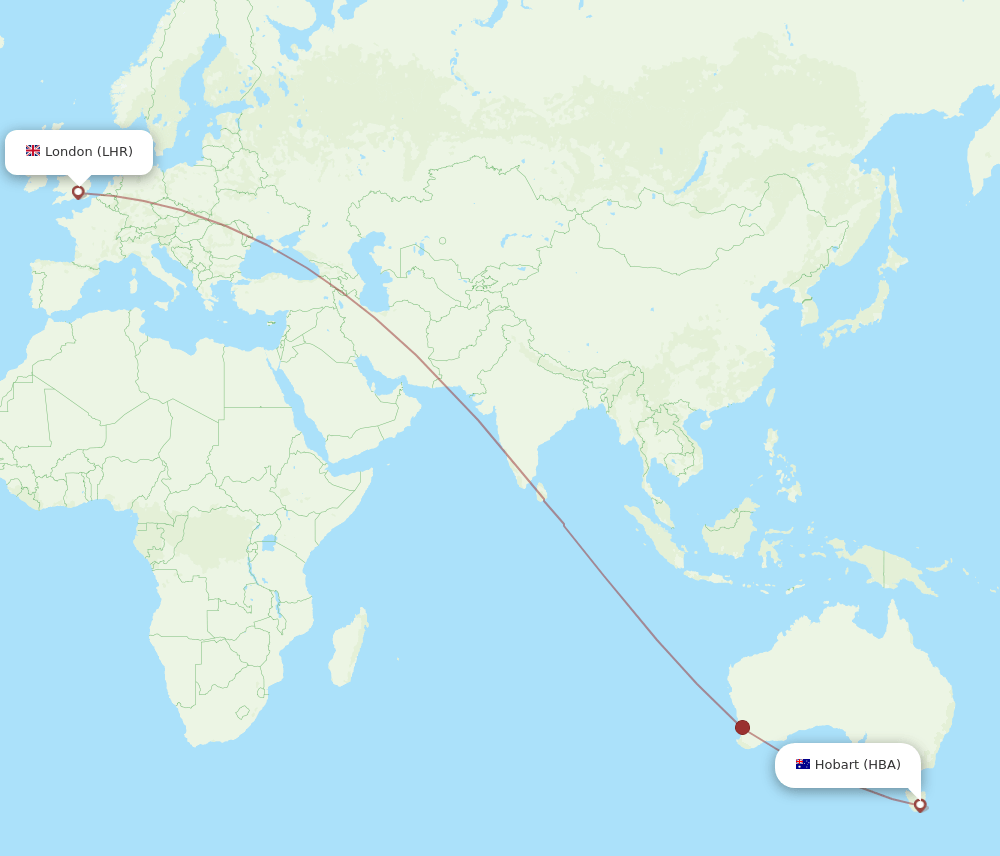 LHR-HBA flight routes