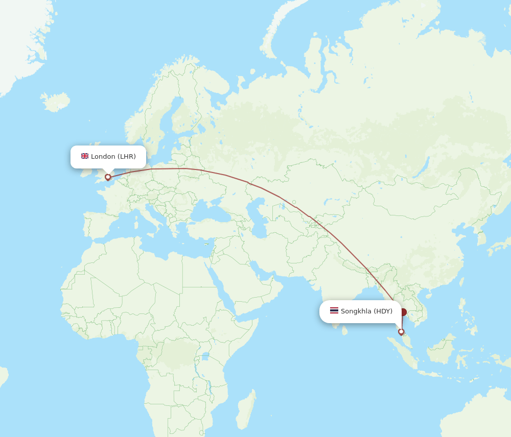 LHR-HDY flight routes