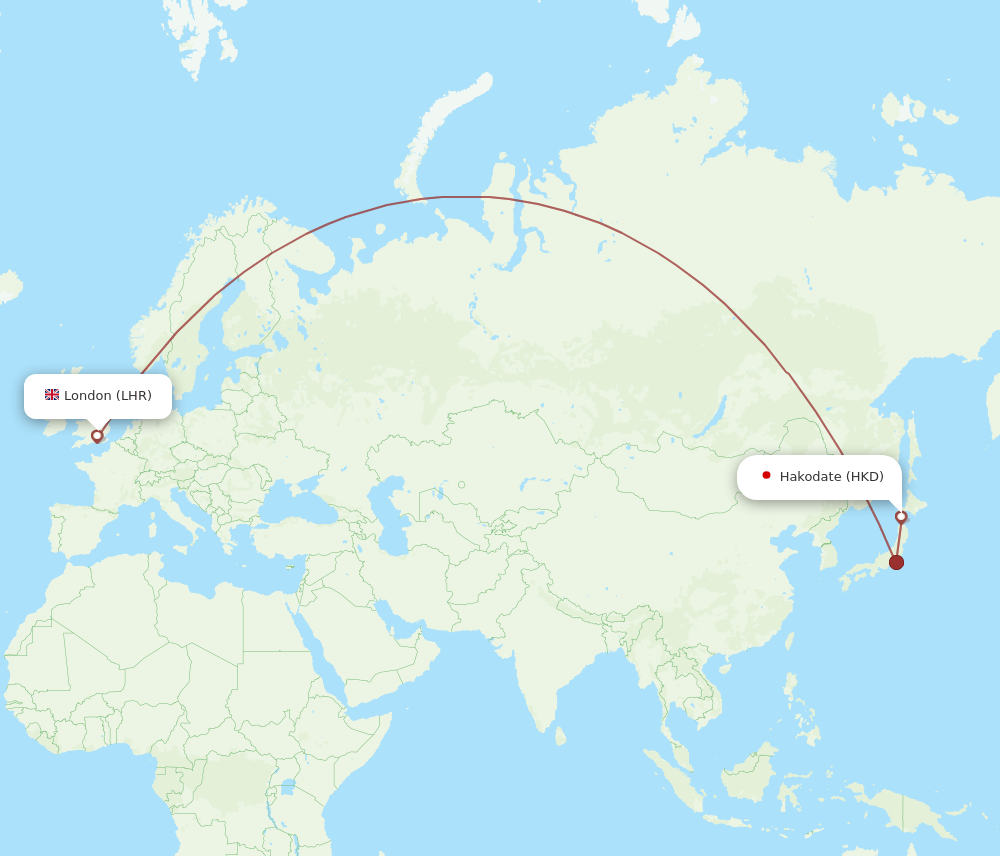 LHR-HKD flight routes