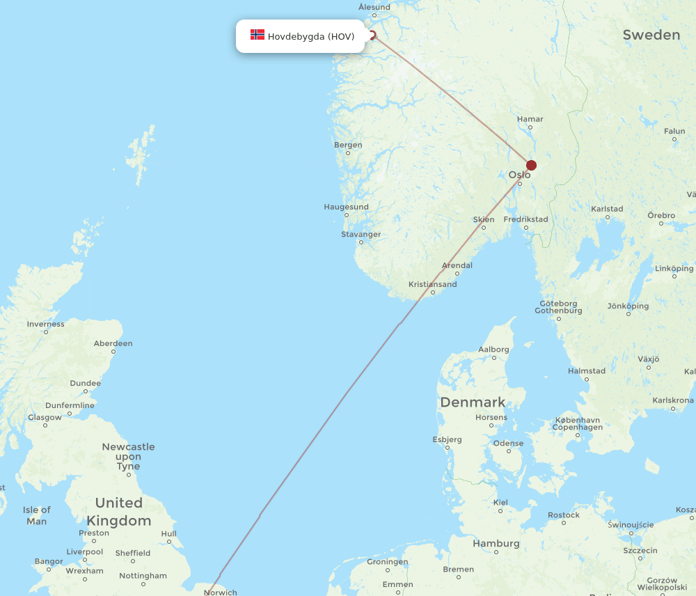 LHR-HOV flight routes