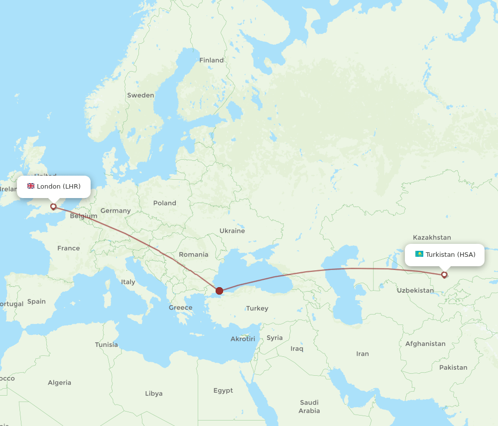 LHR-HSA flight routes