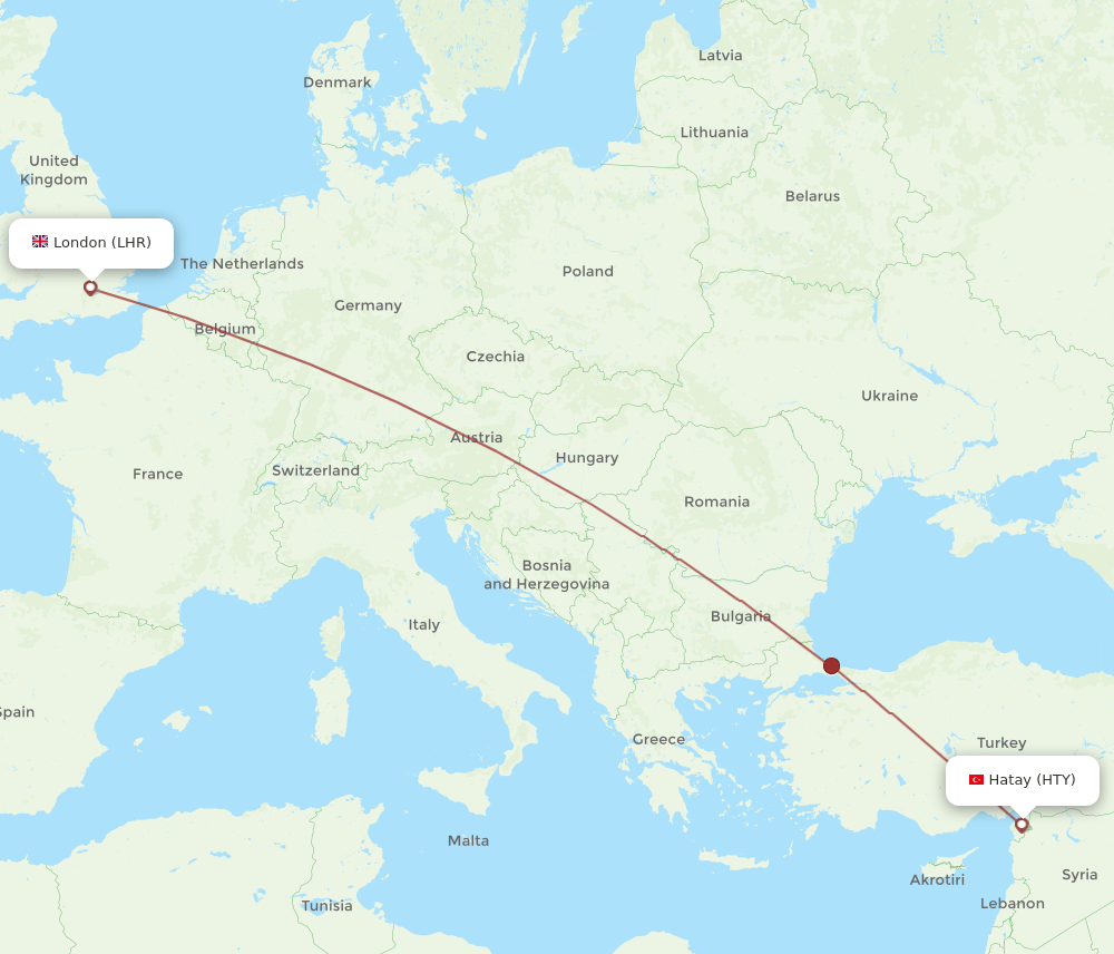 LHR-HTY flight routes