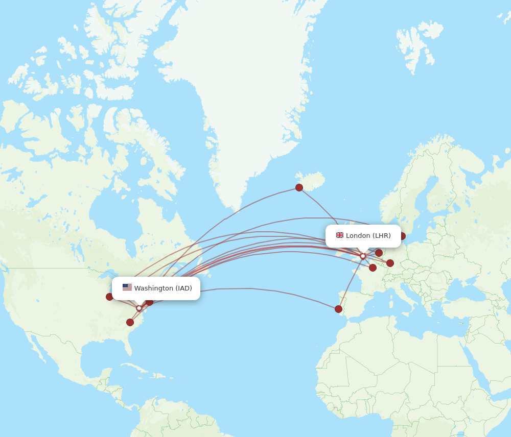 LHR-IAD flight routes