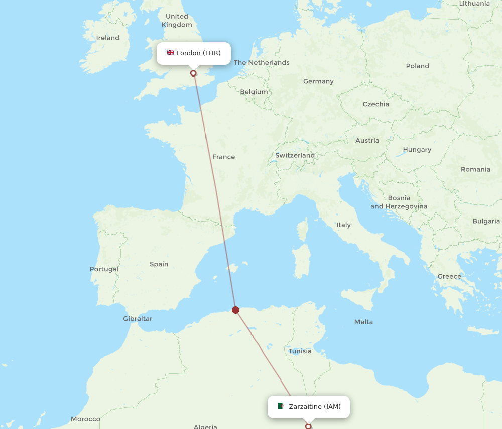LHR-IAM flight routes