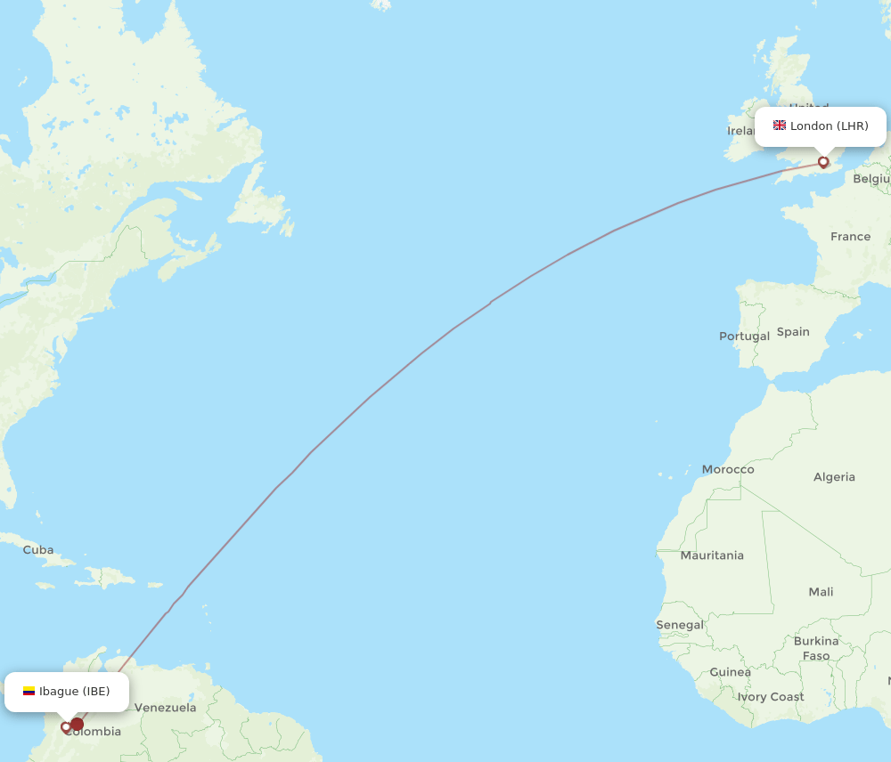 LHR-IBE flight routes