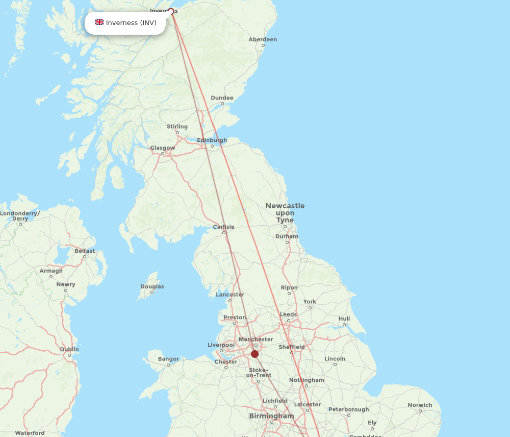 LHR-INV flight routes