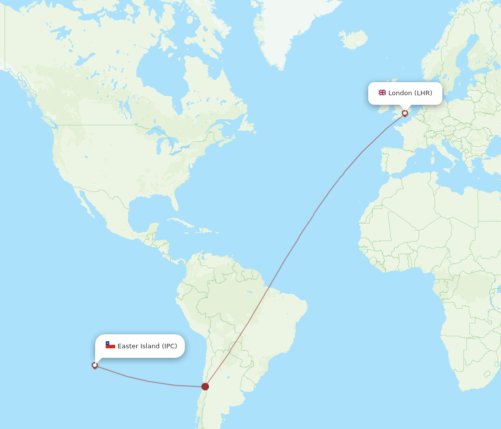 LHR to IPC flights and routes map