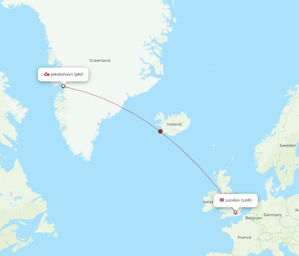 LHR-JAV flight routes